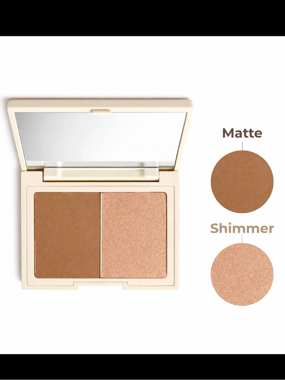 Matte Bronzer & Shimmer Highlighter Duo - Brown & Champagne